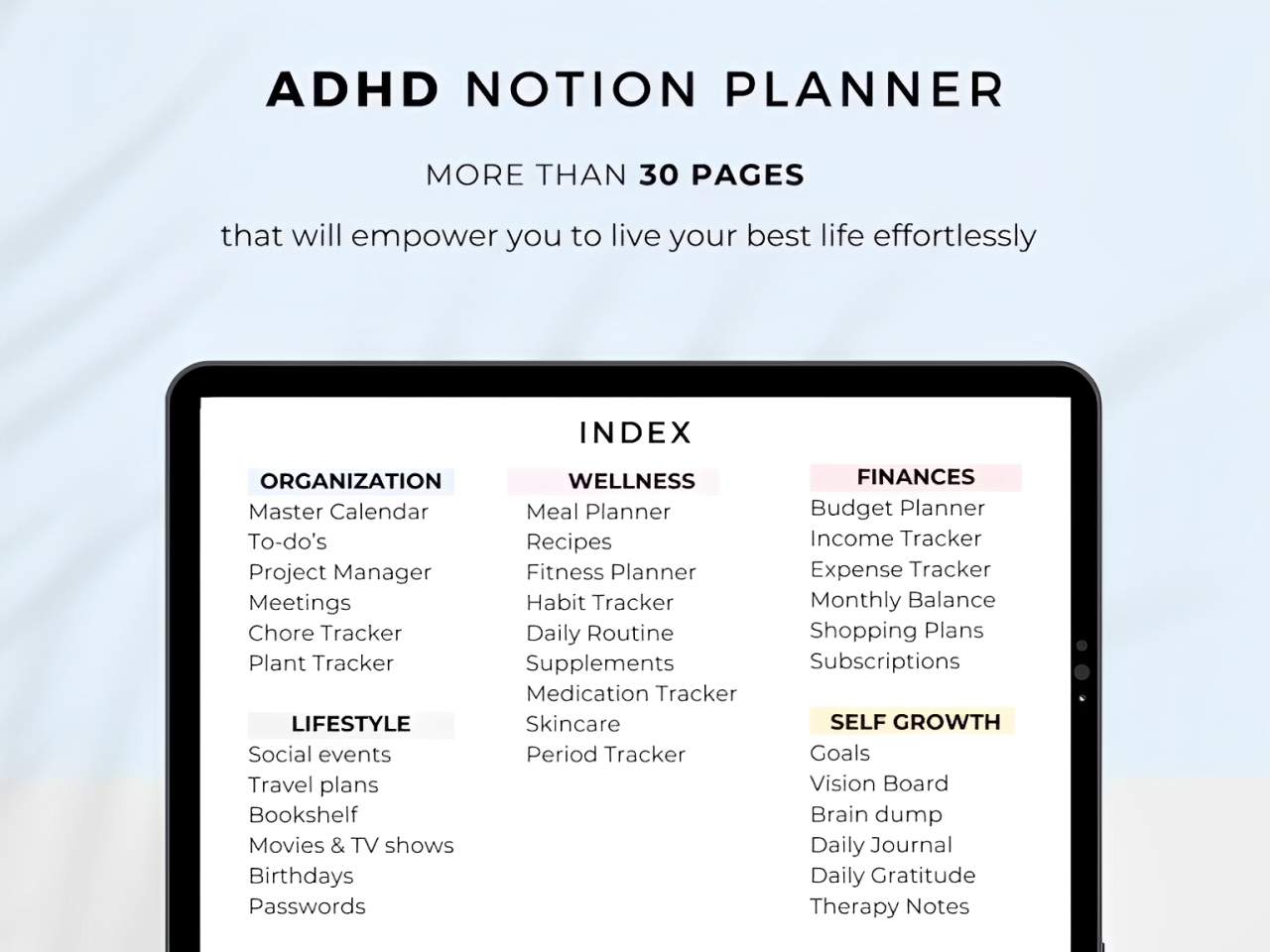 ADHD Digital Life Planner – $35 Less overwhelm. More flow.